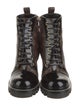 Louis Vuitton LV Monogram Leather Trim Embellishment Combat Boots