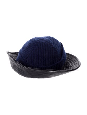 Louis Vuitton Leather-Trimmed Cashmere Bucket Hat