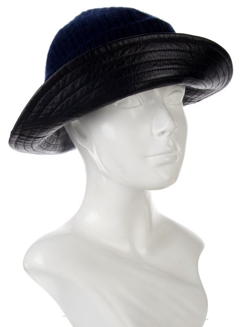 Louis Vuitton Leather-Trimmed Cashmere Bucket Hat