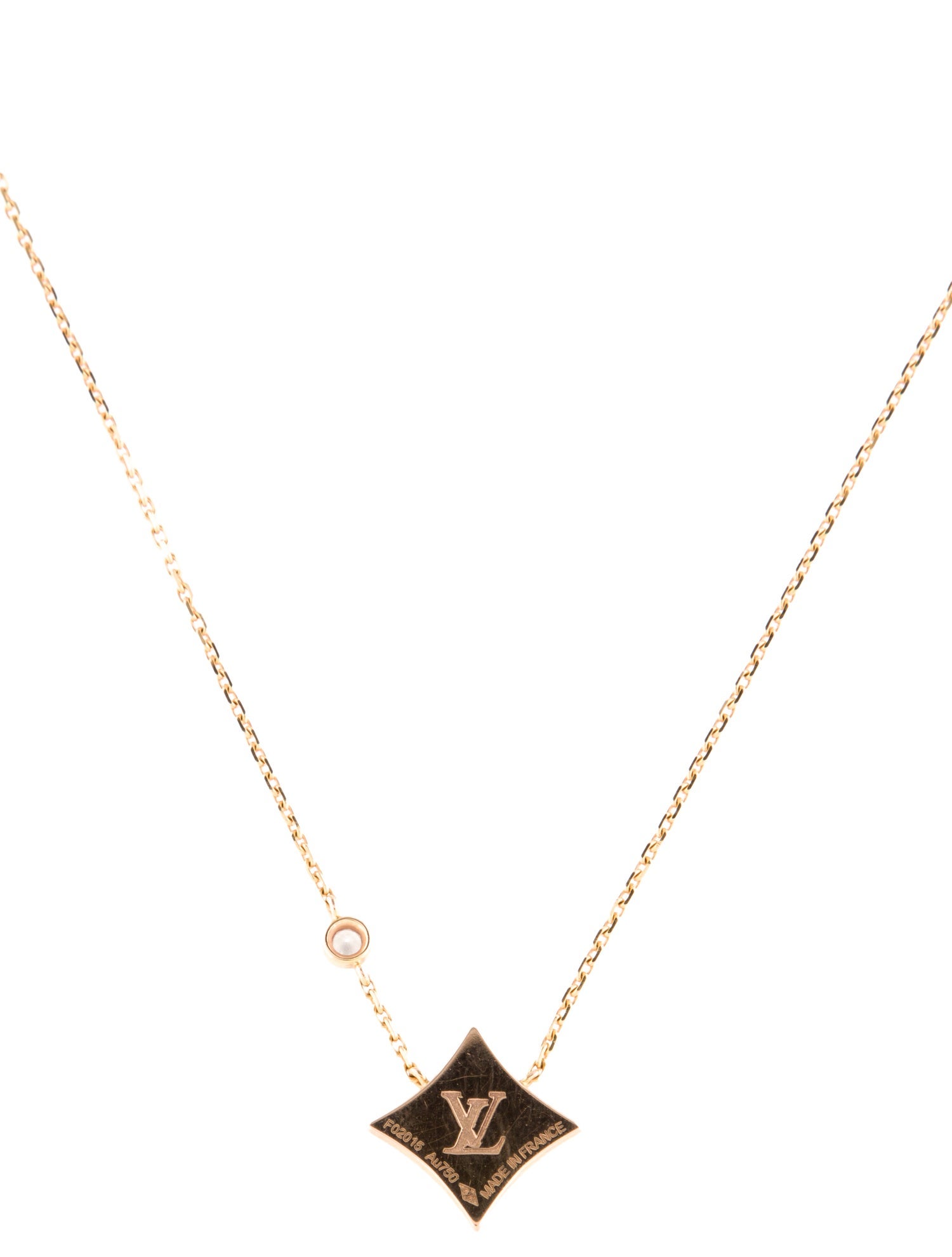 Louis Vuitton 18K Mother of Pearl & Diamond Color Blossom BB Star Pendant Necklace