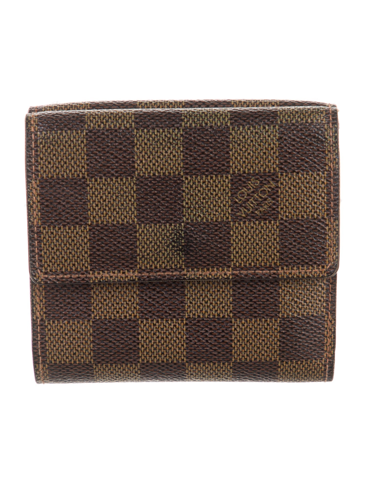 Louis Vuitton Damier Ebene Pattern Coated Canvas Elise Wallet