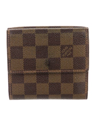 Louis Vuitton Damier Ebene Pattern Coated Canvas Elise Wallet