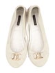 Louis Vuitton Leather Glitter Accents Ballet Flats