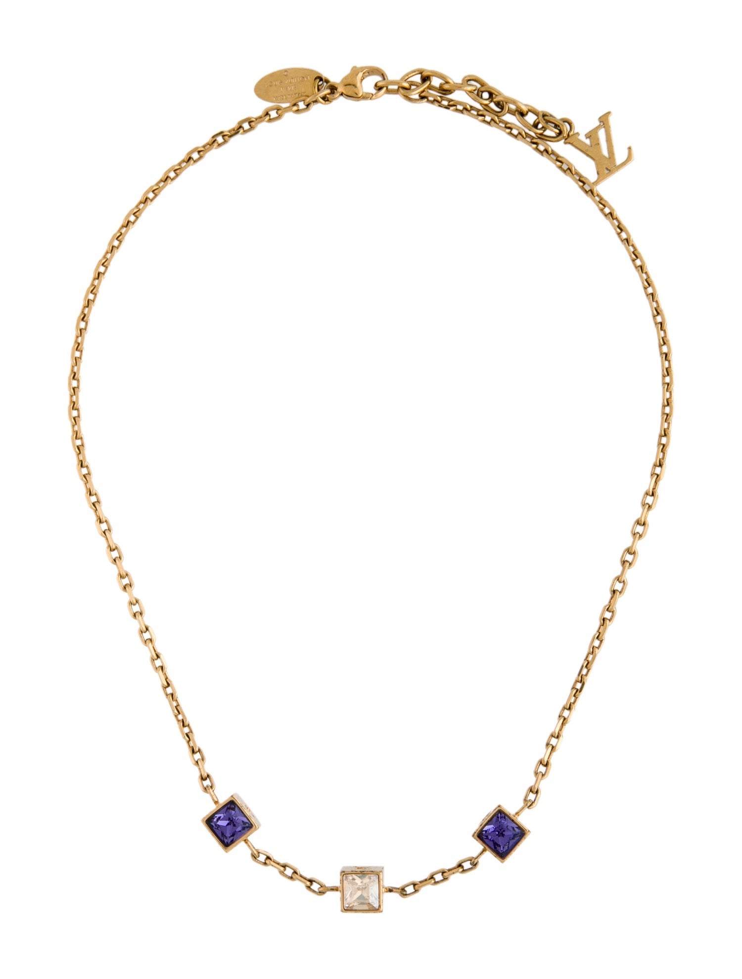Louis Vuitton Crystal Gamble Station Necklace