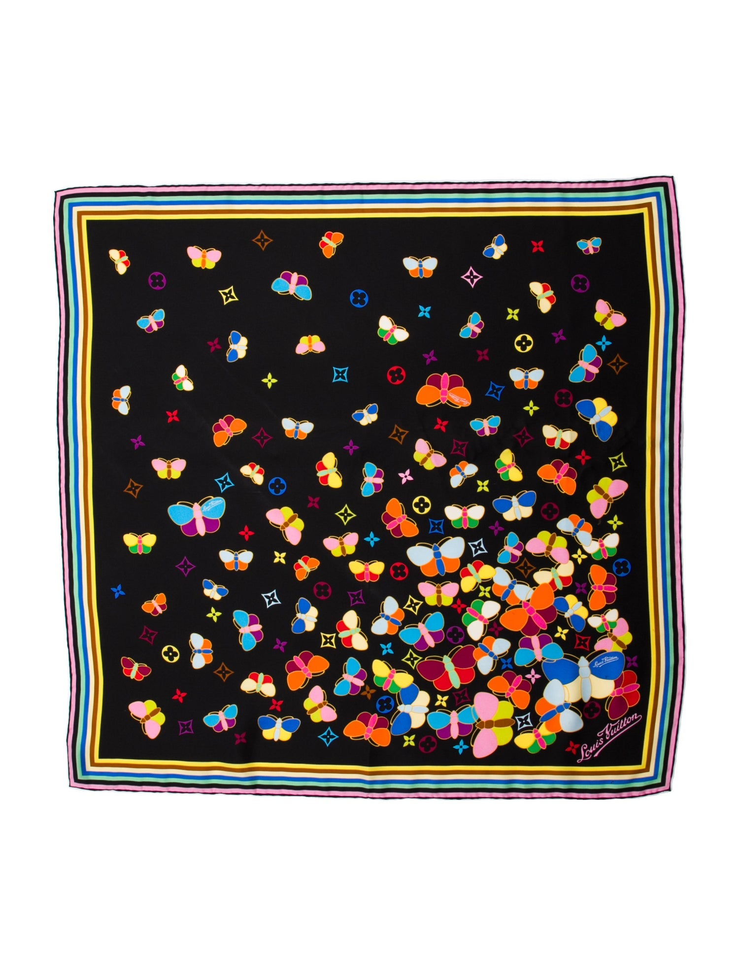 Louis Vuitton x Takashi Murakami Papillon Silk Scarf