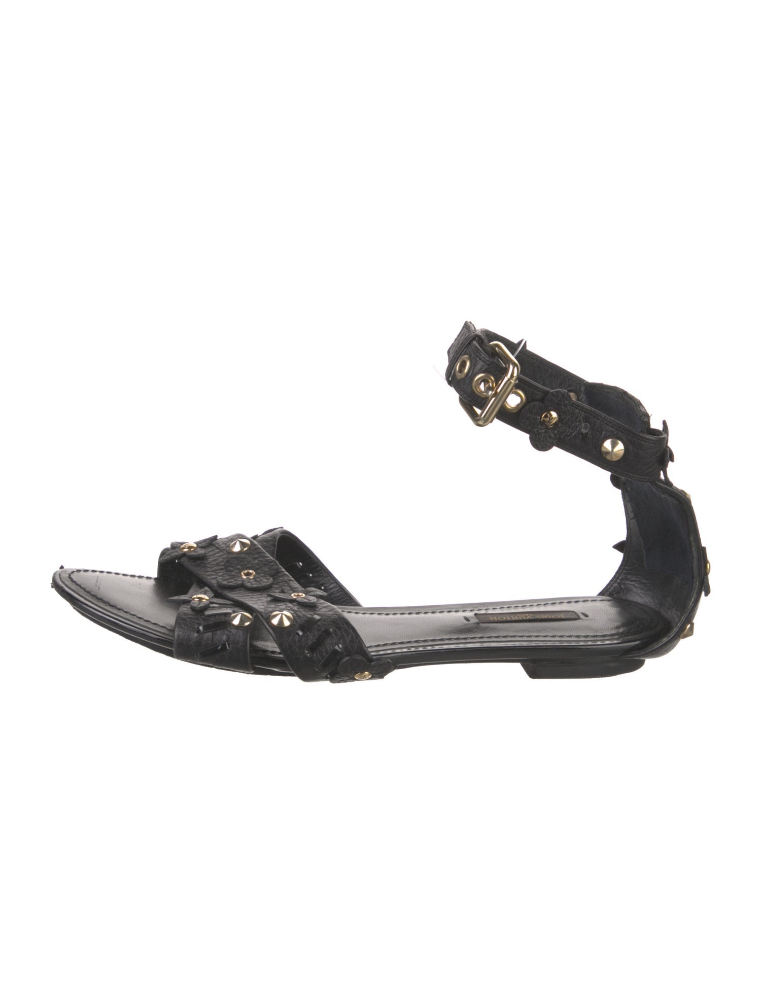 Louis Vuitton Leather Lasercut Accents Sandals