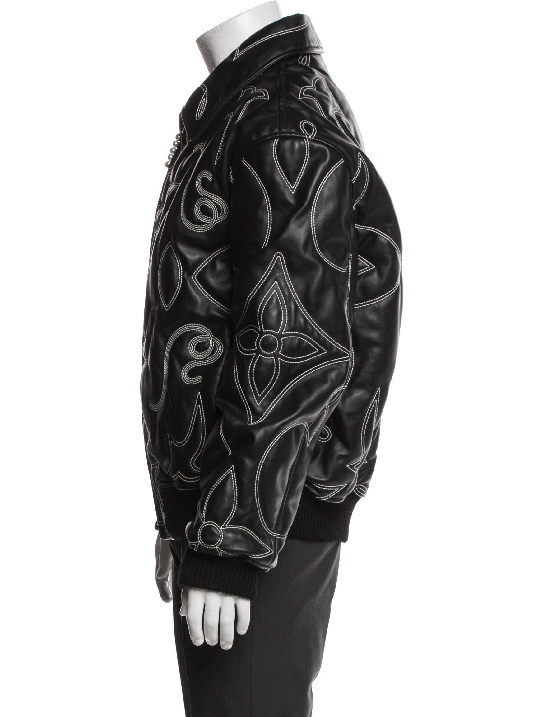 Louis Vuitton 2024 Faux Pearl Accents Moto Jacket