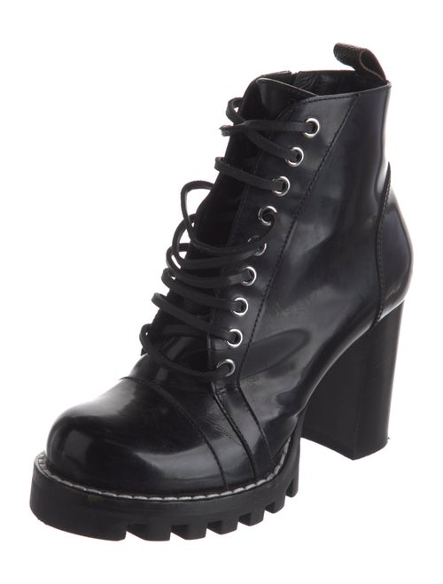 Louis Vuitton Patent Leather Lace-Up Boots