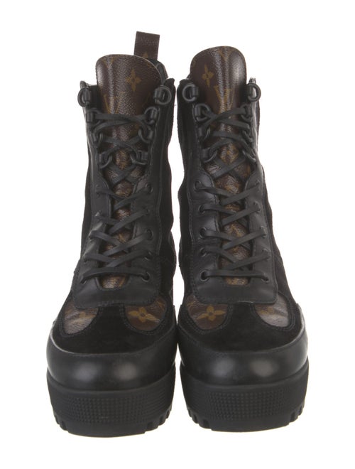 Louis Vuitton LV Monogram Suede Combat Boots