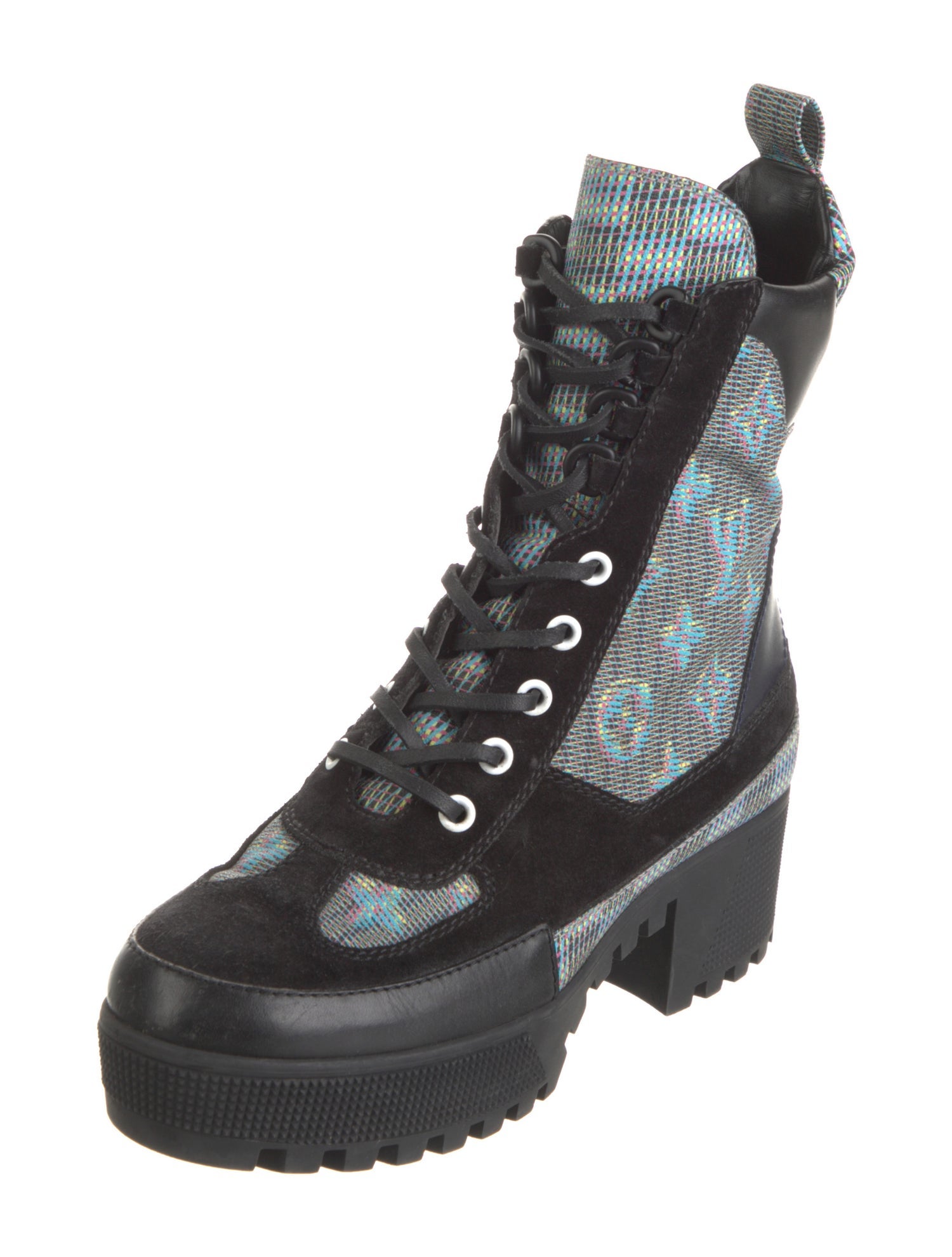 Louis Vuitton LV Monogram Leather Combat Boots