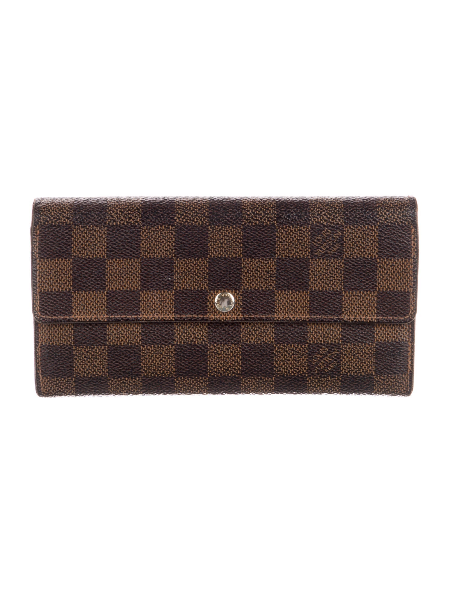Louis Vuitton Damier Ebene Pattern Coated Canvas Sarah Wallet