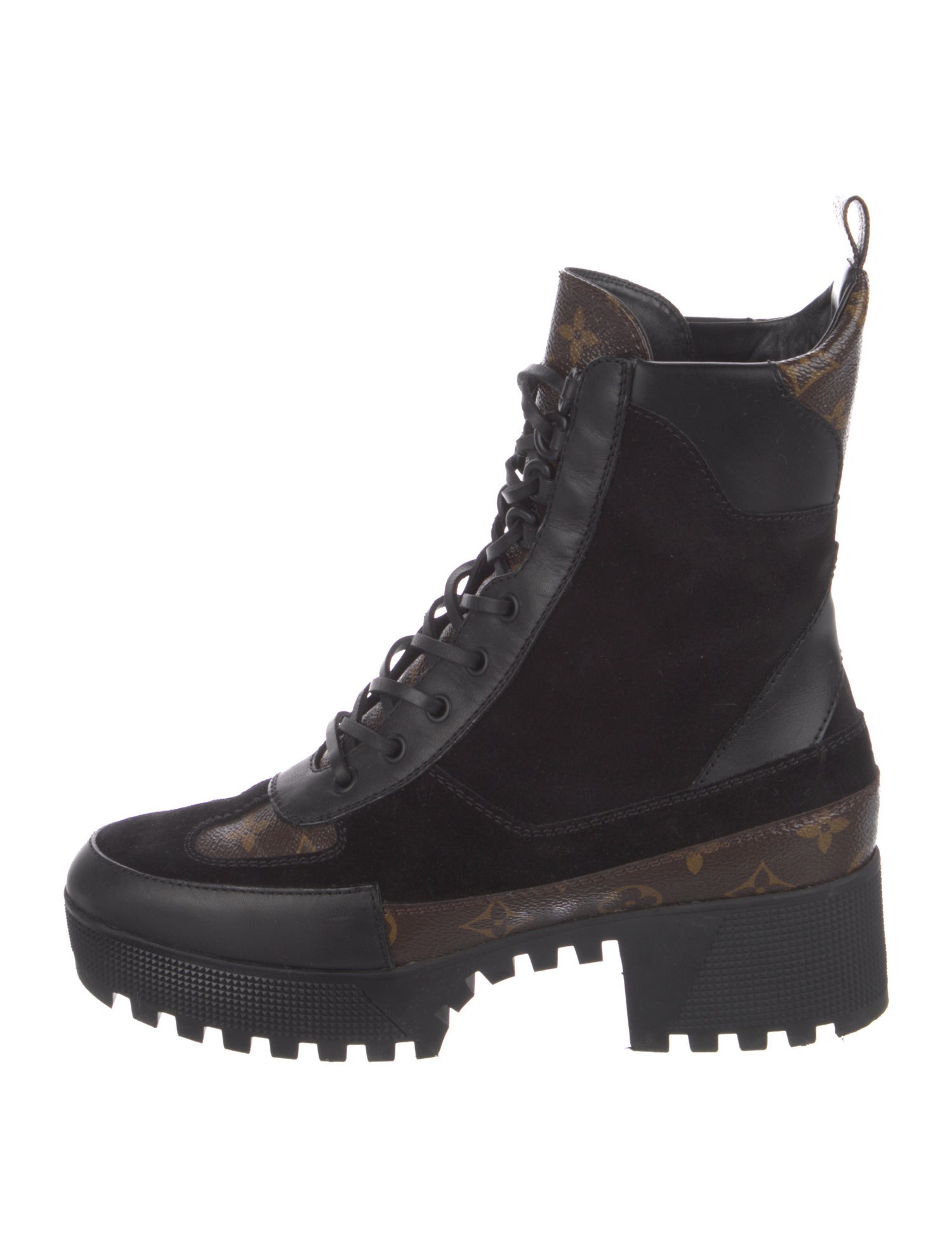 Louis Vuitton LV Monogram Suede Combat Boots