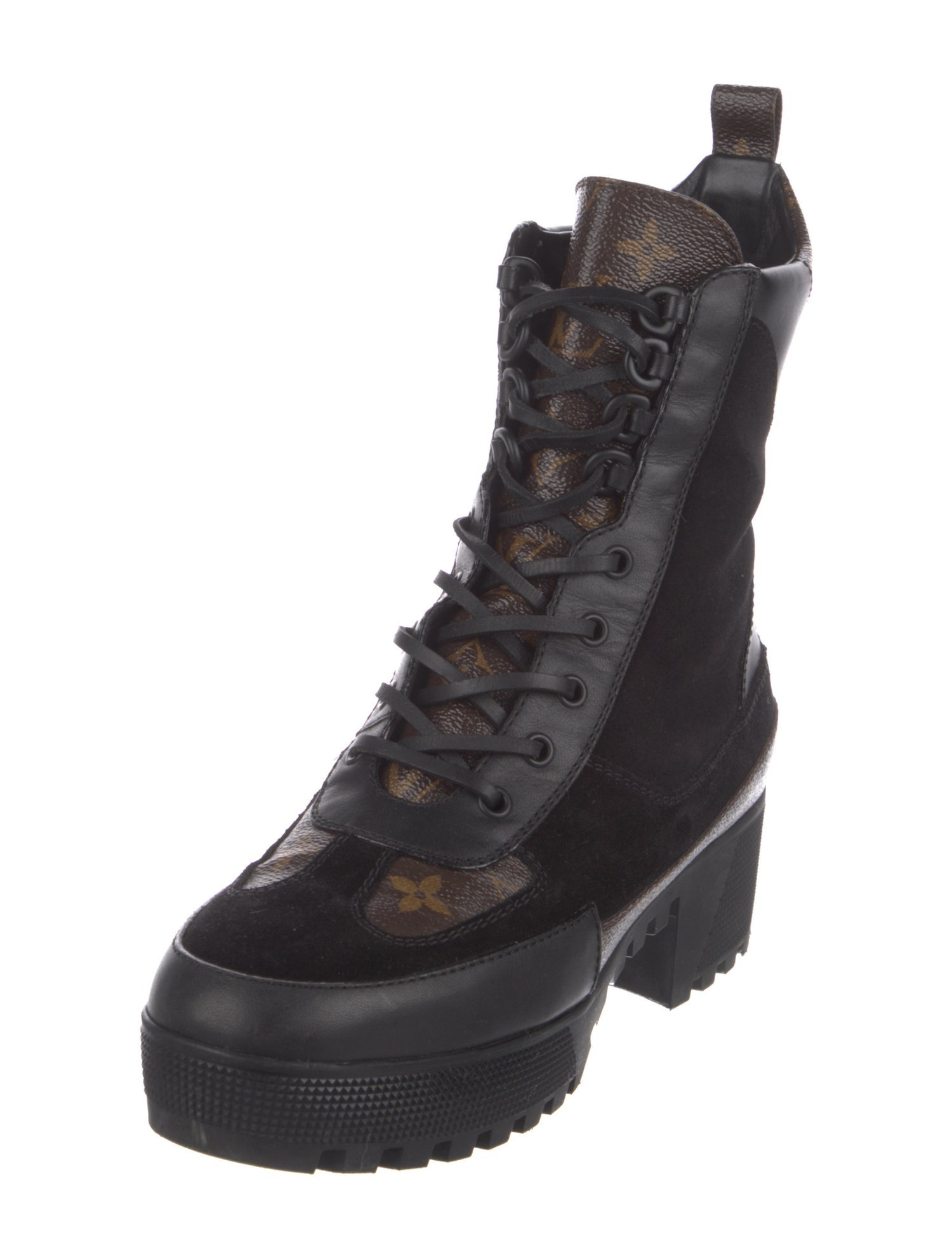 Louis Vuitton LV Monogram Suede Combat Boots