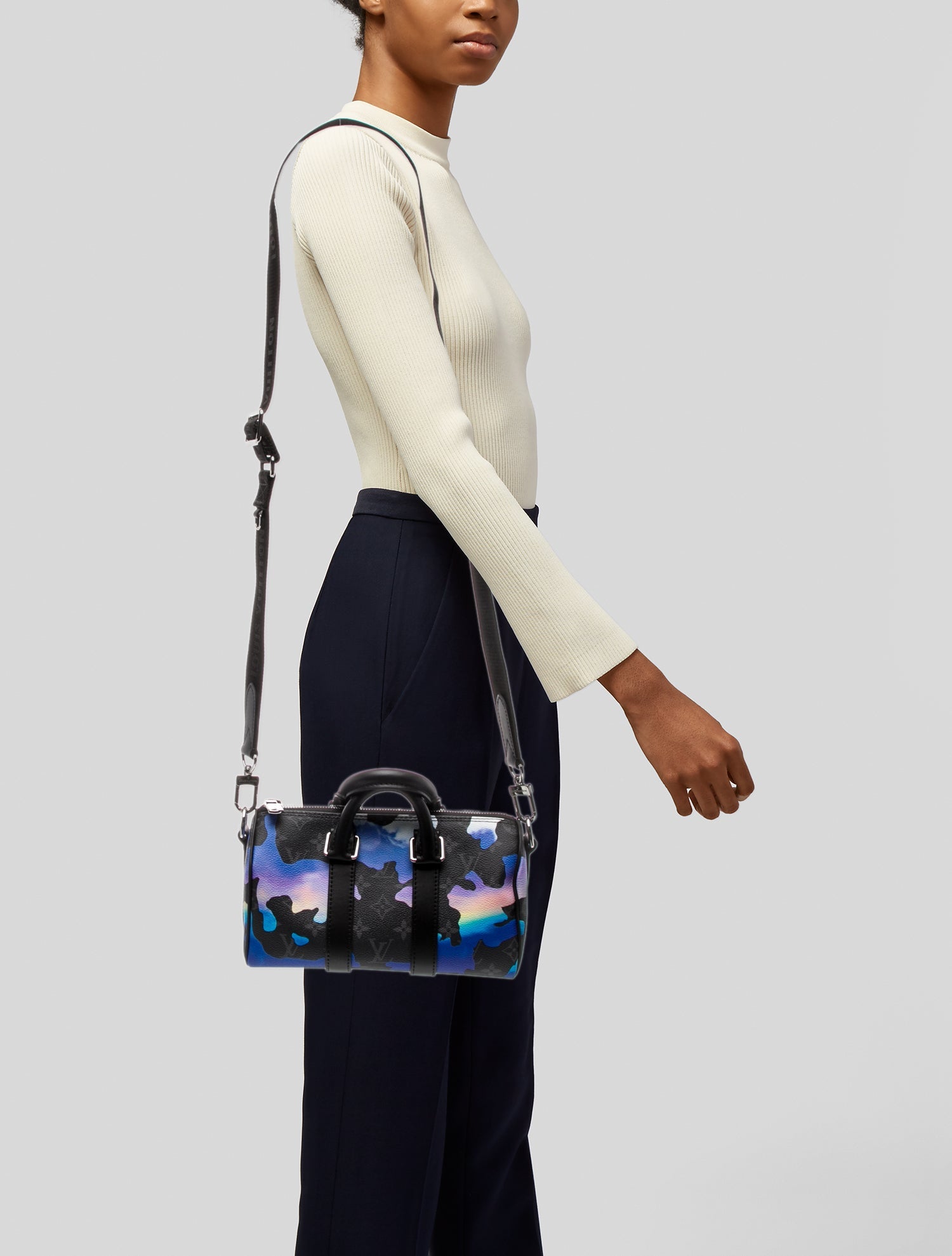 Louis Vuitton Monogram Eclipse Sunset Keepall Bandouliere 25