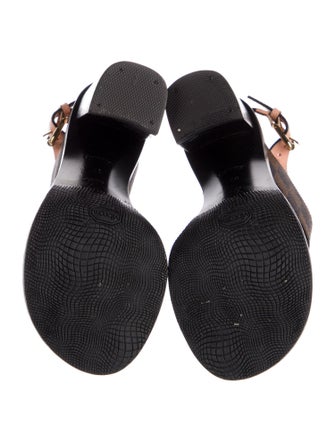 Louis Vuitton Damier Ebene Pattern Slingback Sandals