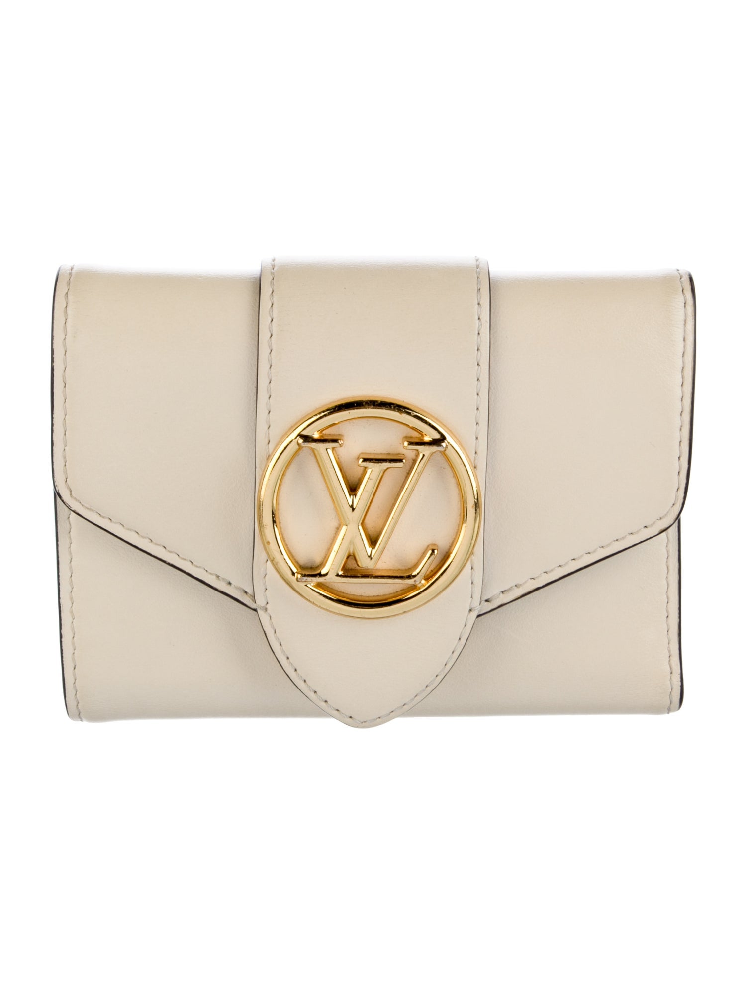 Louis Vuitton Signature Logo Leather Pont Neuf Compact Wallet