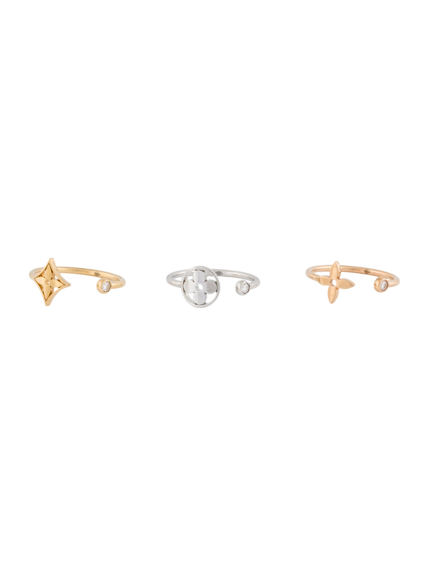 Louis Vuitton 18K Diamond Idylle Blossom Ring Set