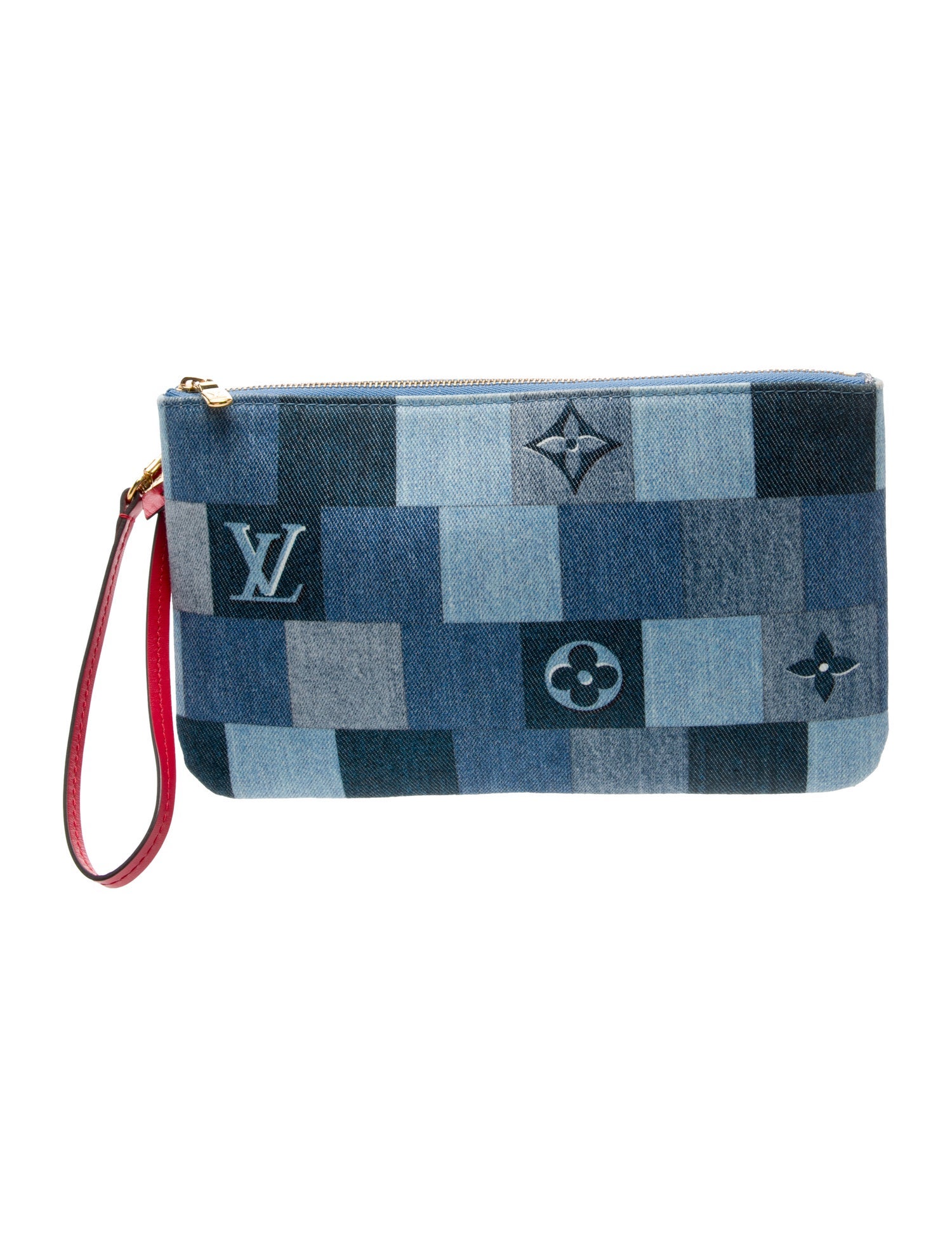 Louis Vuitton Denim Patchwork Neverfull Pouch