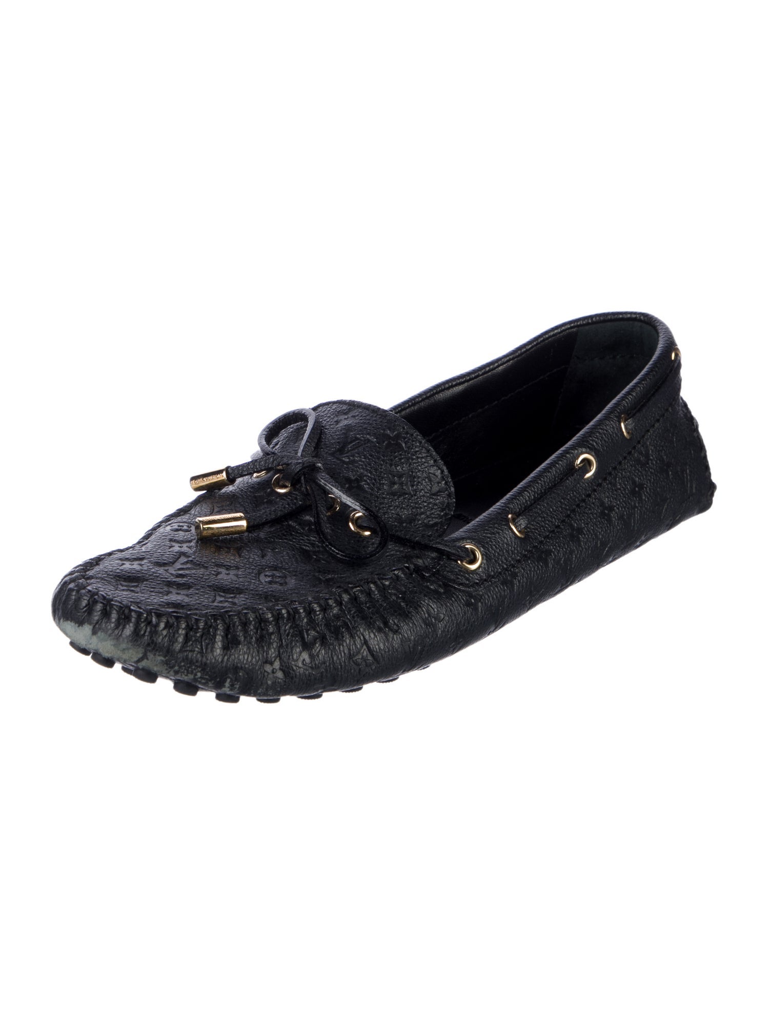 Louis Vuitton LV Monogram Leather Moccasins