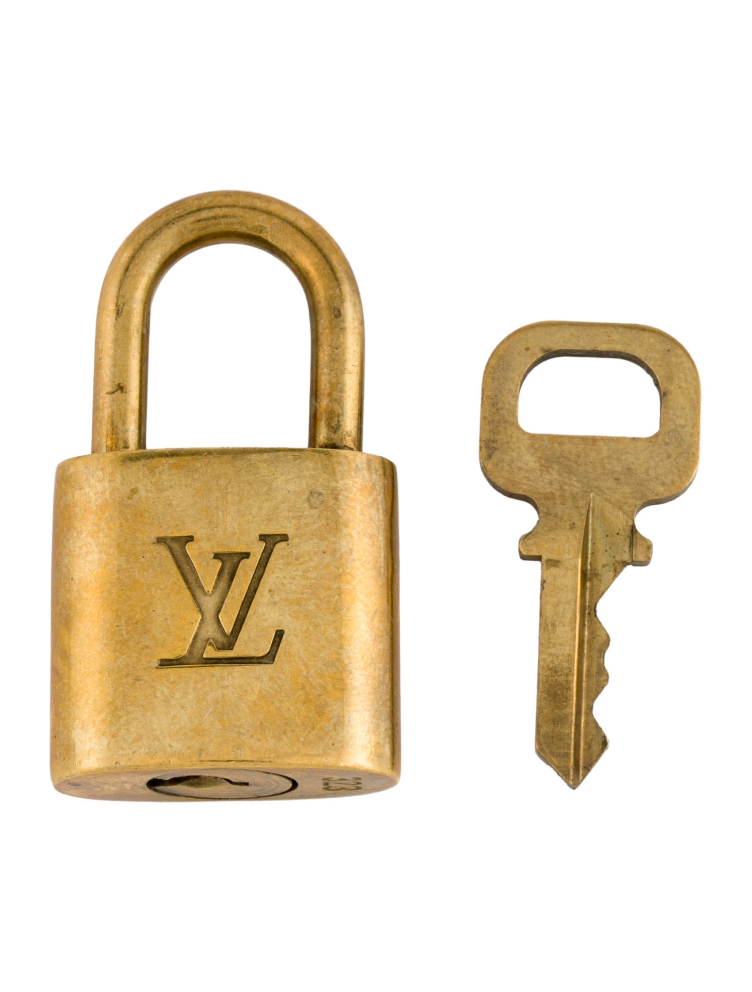 Louis Vuitton Brass Lock & Key Set