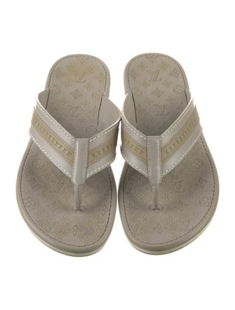 Louis Vuitton LV Monogram Leather Flip Flops