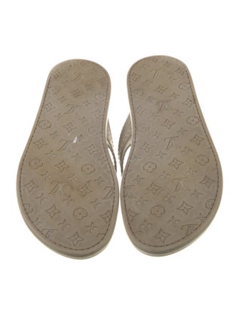 Louis Vuitton LV Monogram Leather Flip Flops