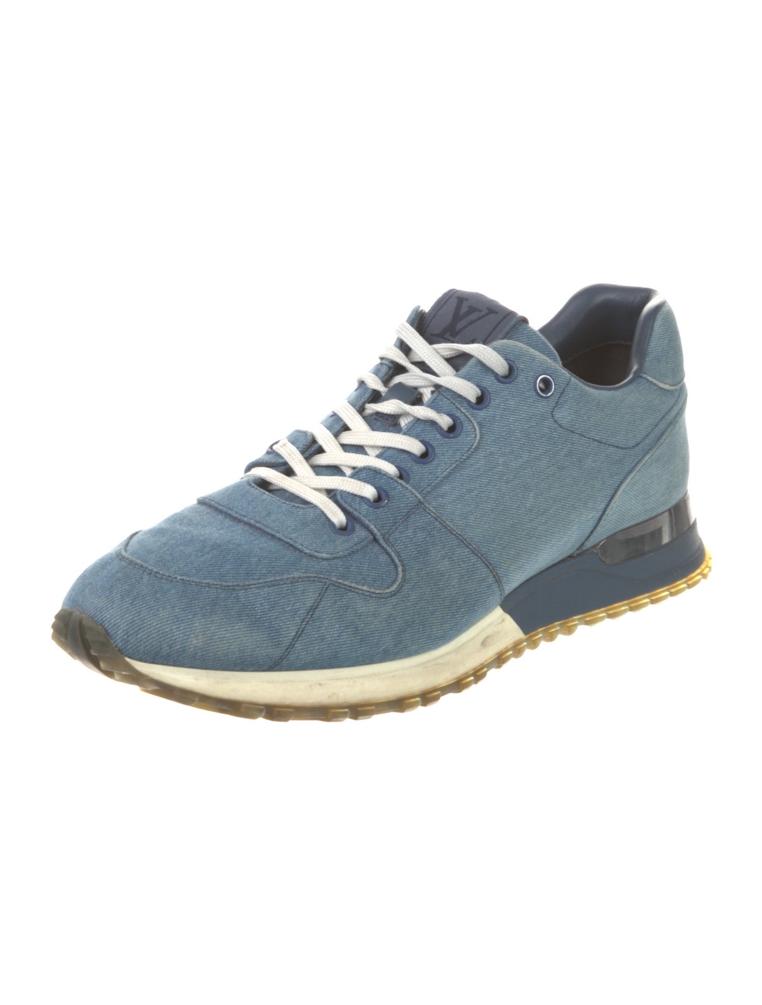 Louis Vuitton Denim Leather Trim Embellishment Sneakers