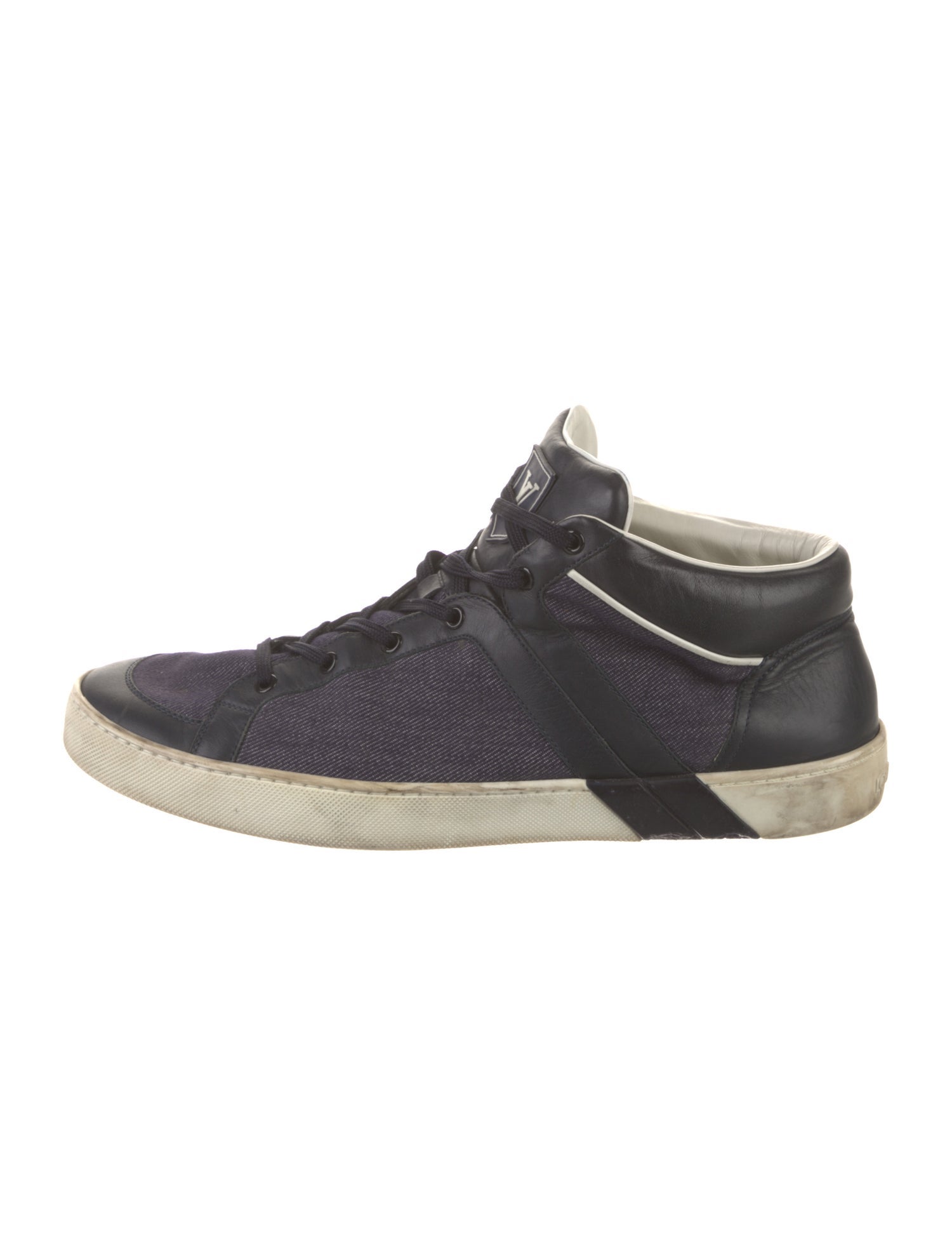Louis Vuitton Denim Leather Trim Embellishment Sneakers