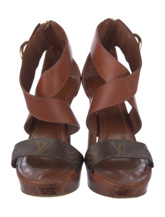 Louis Vuitton LV Monogram Leather Slingback Sandals