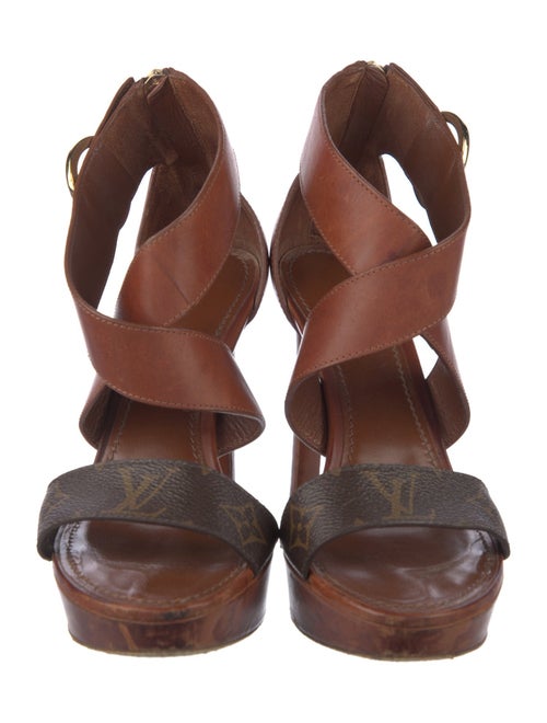 Louis Vuitton LV Monogram Leather Slingback Sandals
