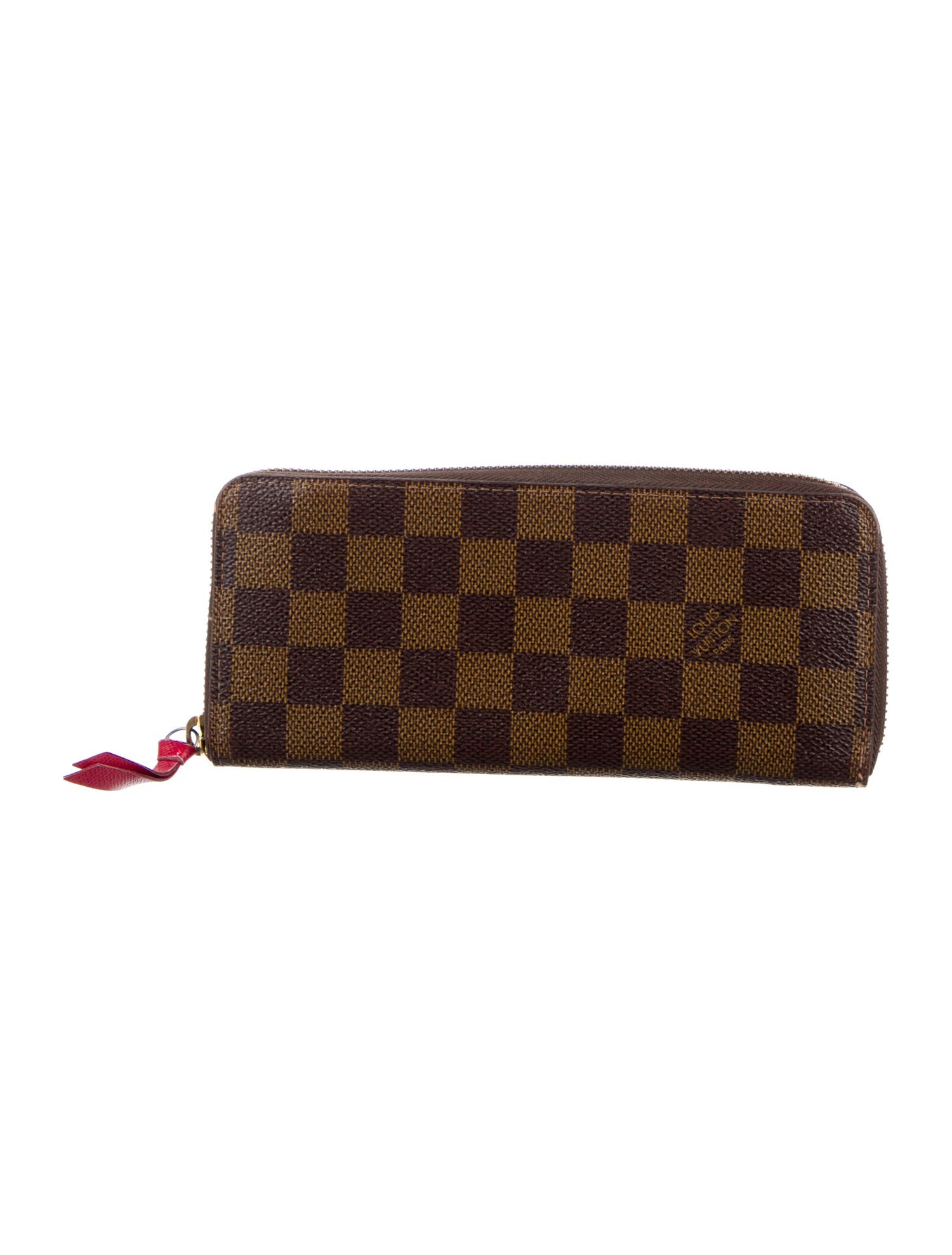 Louis Vuitton Damier Ebene Pattern Coated Canvas Clemence Wallet