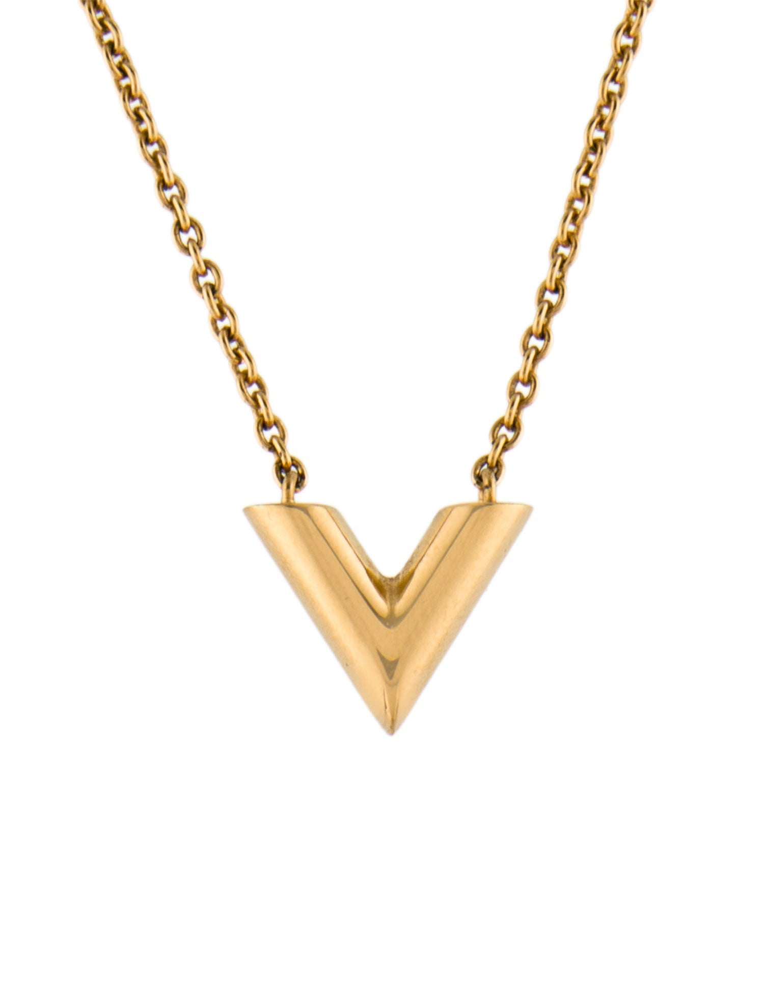 Louis Vuitton Essential V Pendant Necklace
