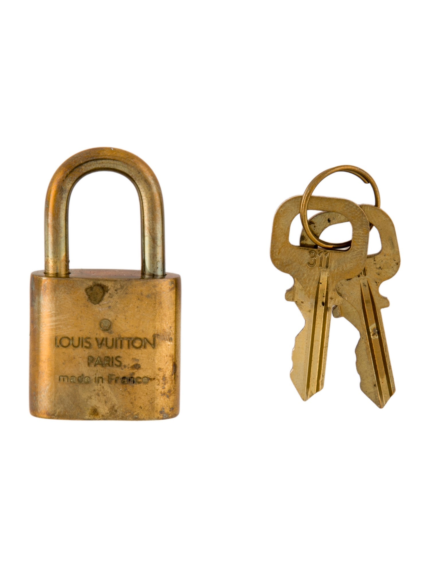 Louis Vuitton Brass Lock & Key Set