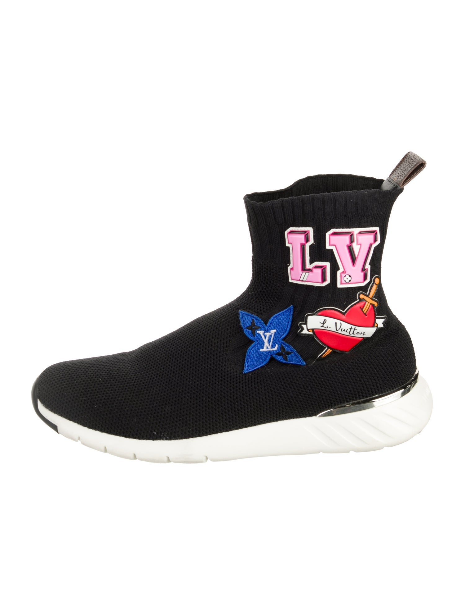 Louis Vuitton Printed Embroidered Accent Sock Sneakers