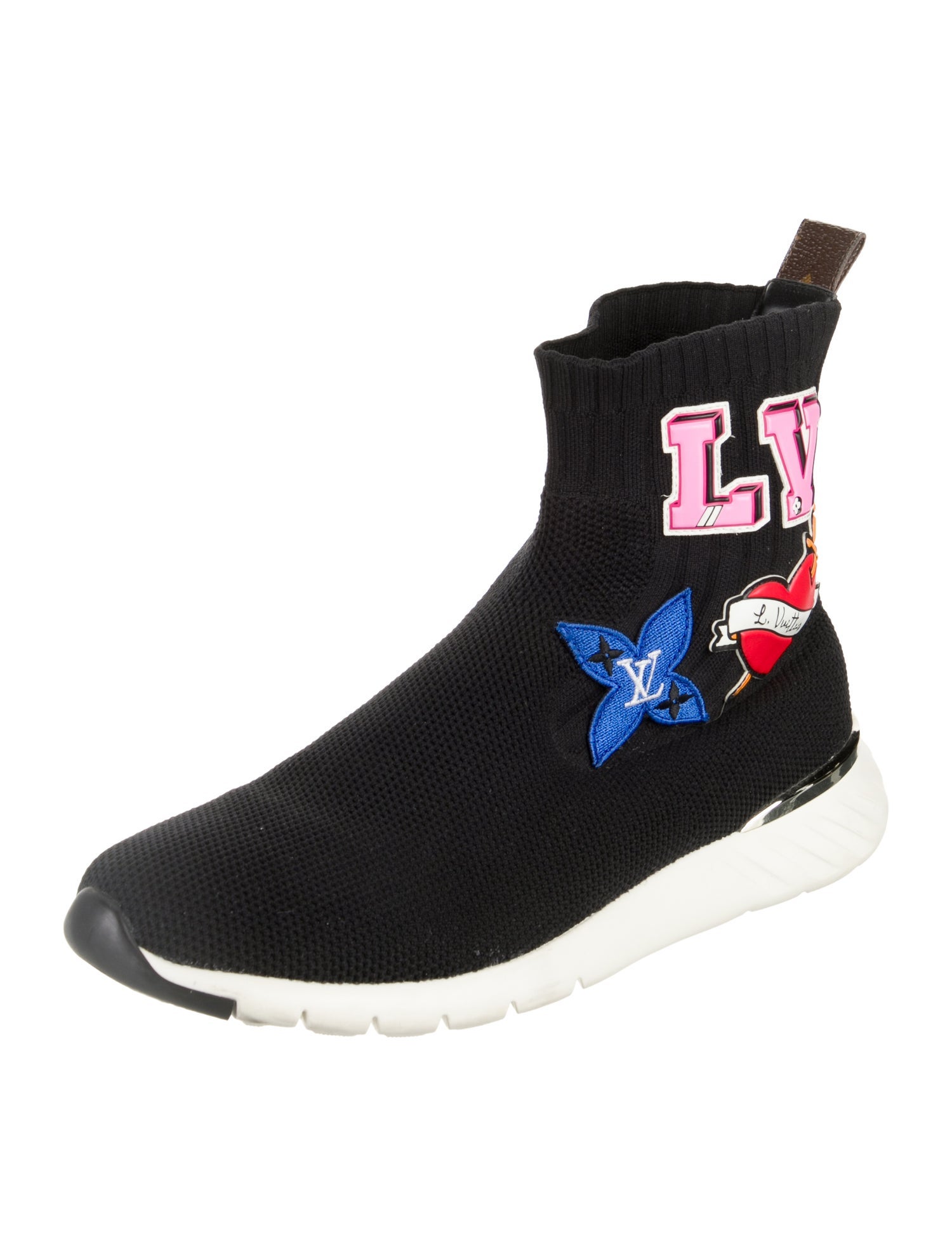 Louis Vuitton Printed Embroidered Accent Sock Sneakers