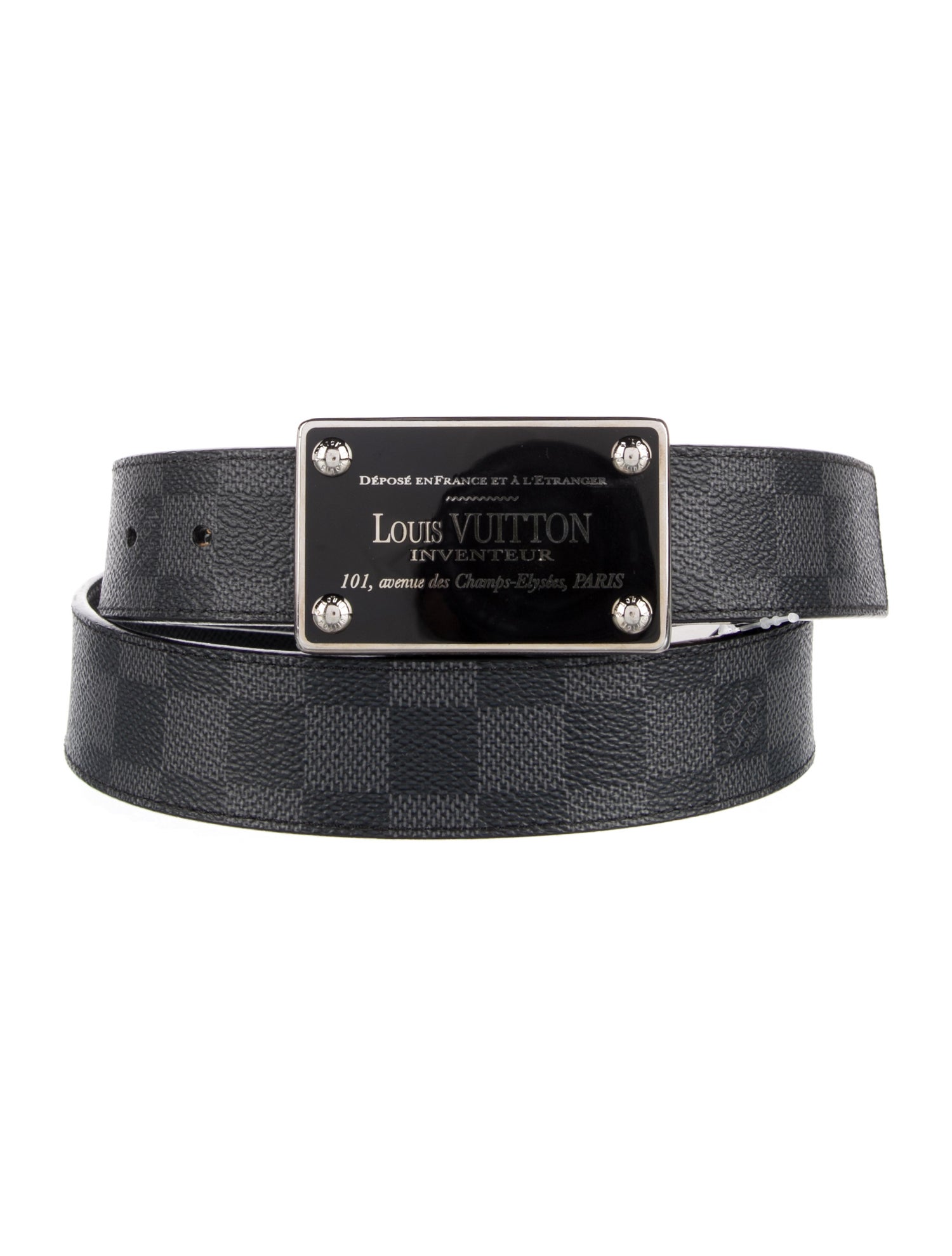 Louis Vuitton Damier Graphite Pattern Leather Waist Belt