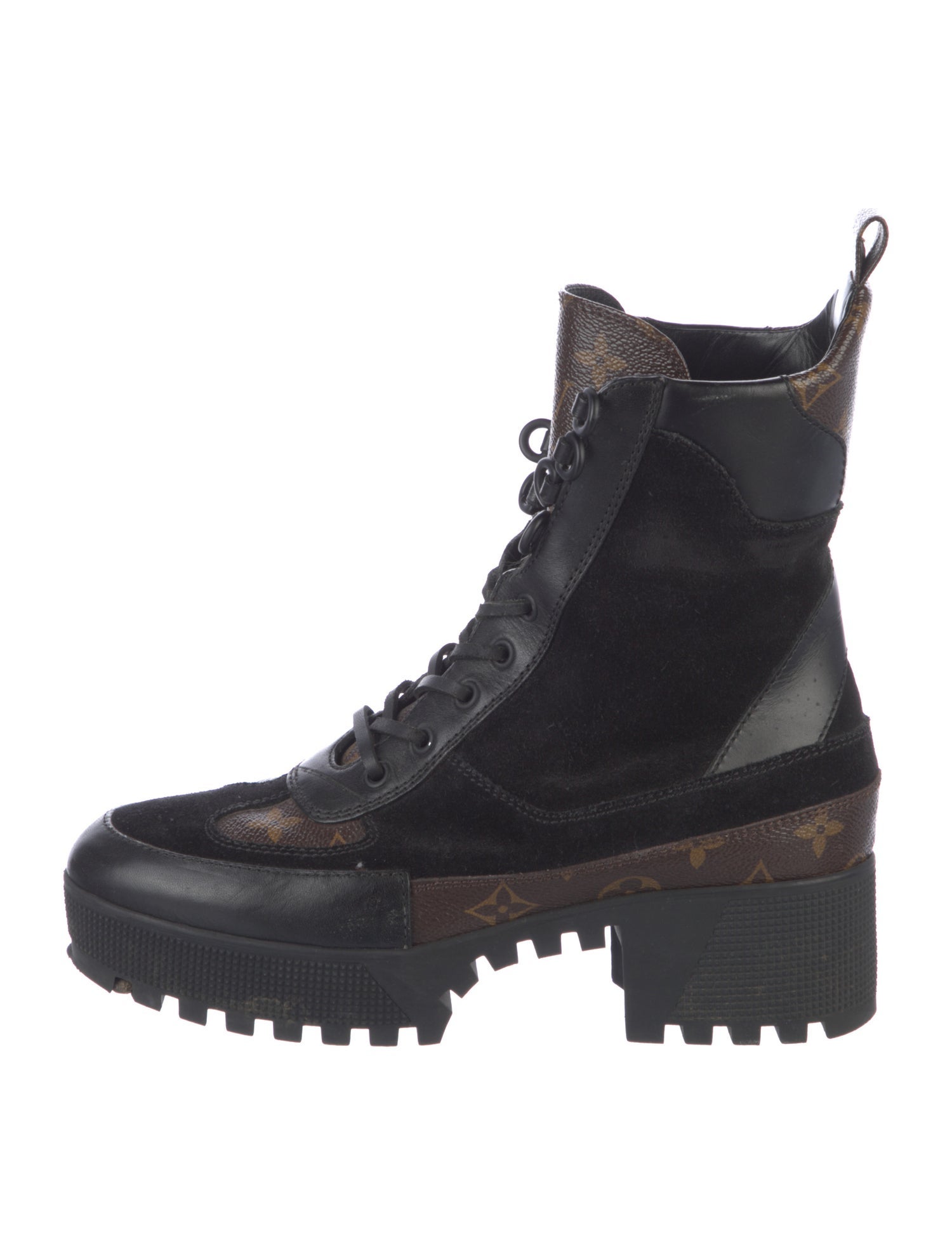 Louis Vuitton LV Monogram Suede Combat Boots