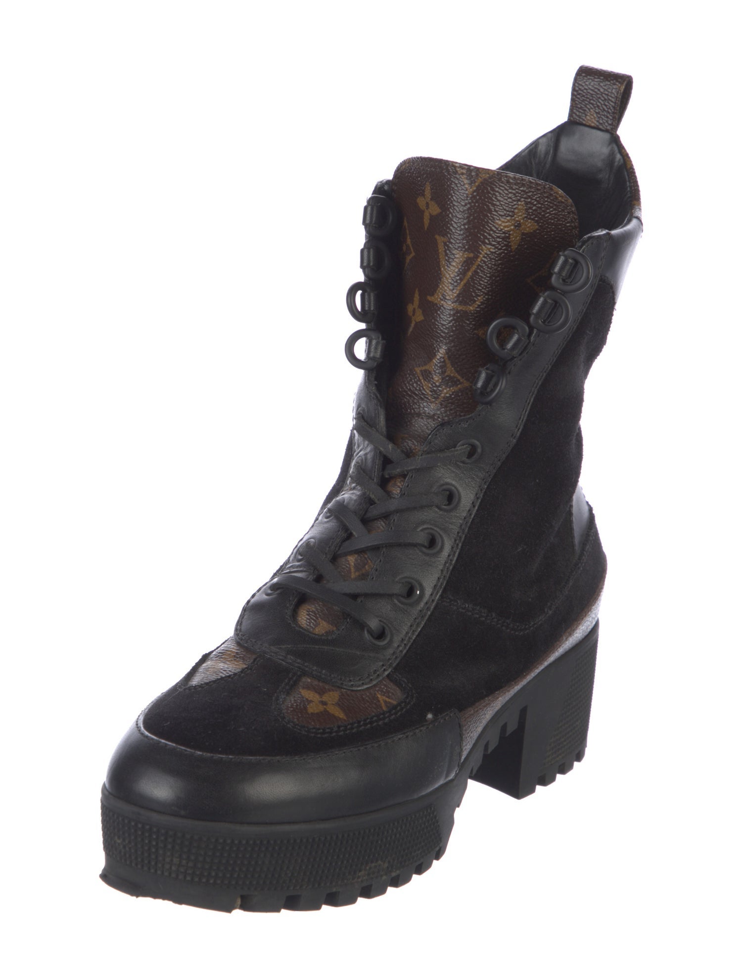 Louis Vuitton LV Monogram Suede Combat Boots