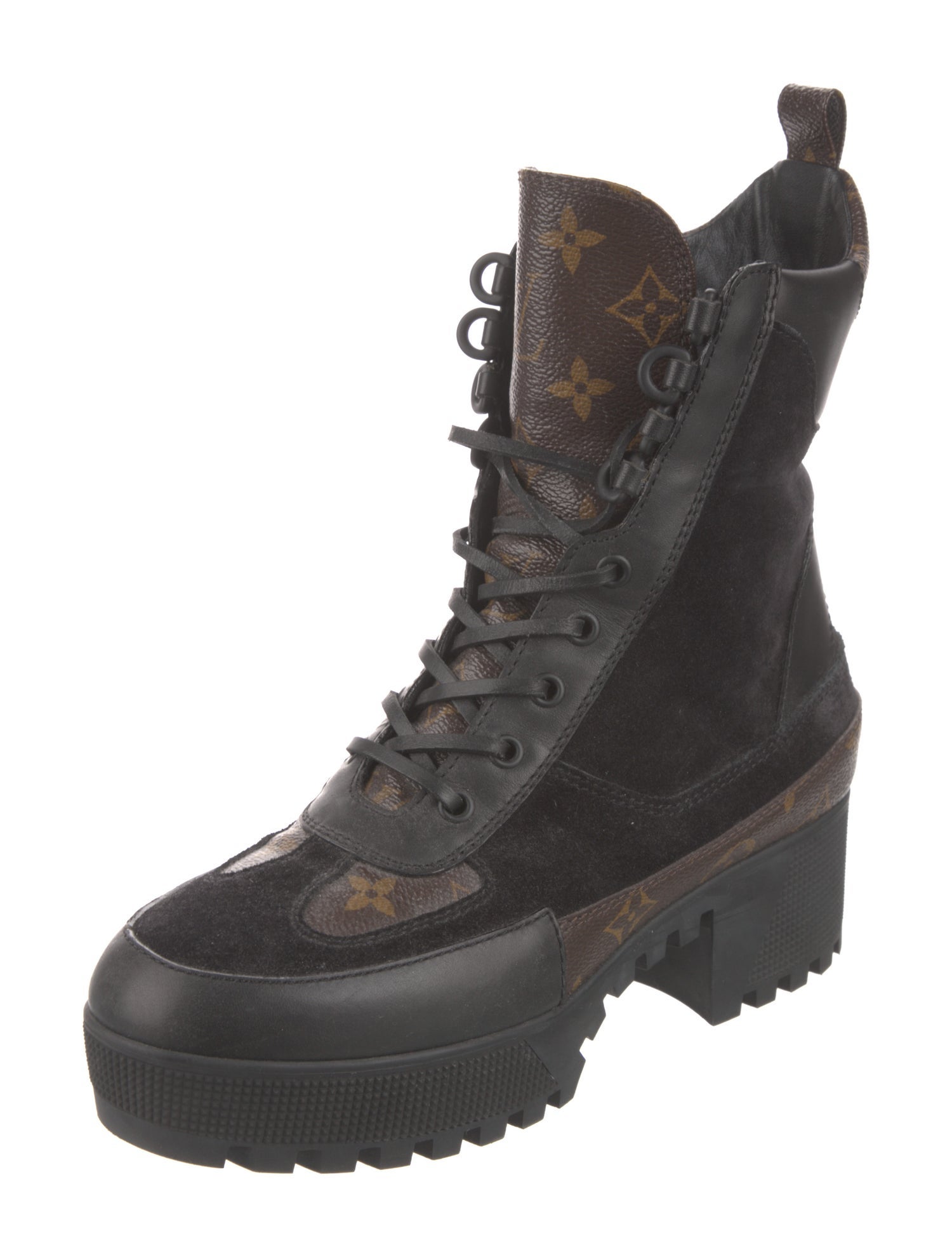 Louis Vuitton LV Monogram Suede Combat Boots