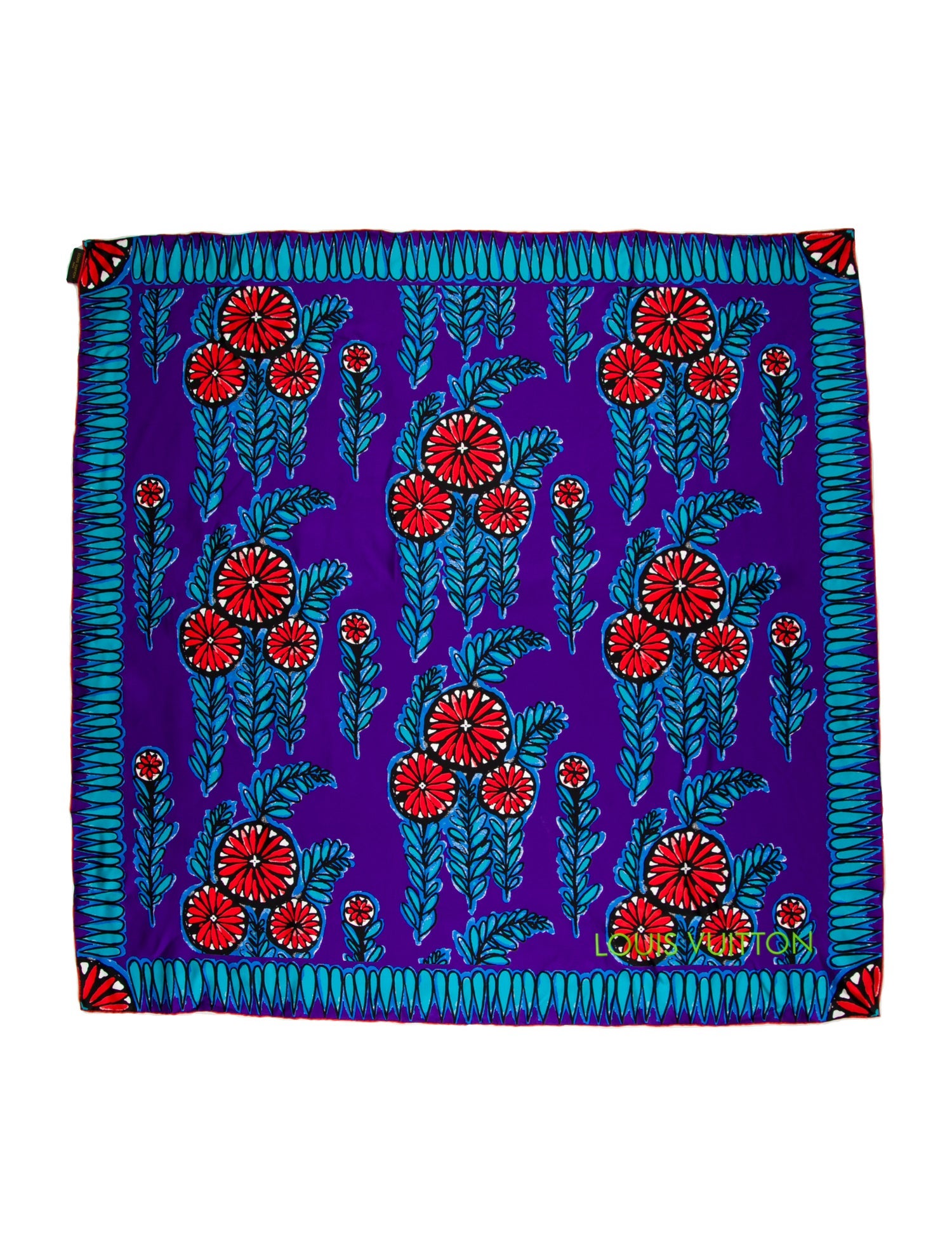 Louis Vuitton Floral Print Square Silk Scarf