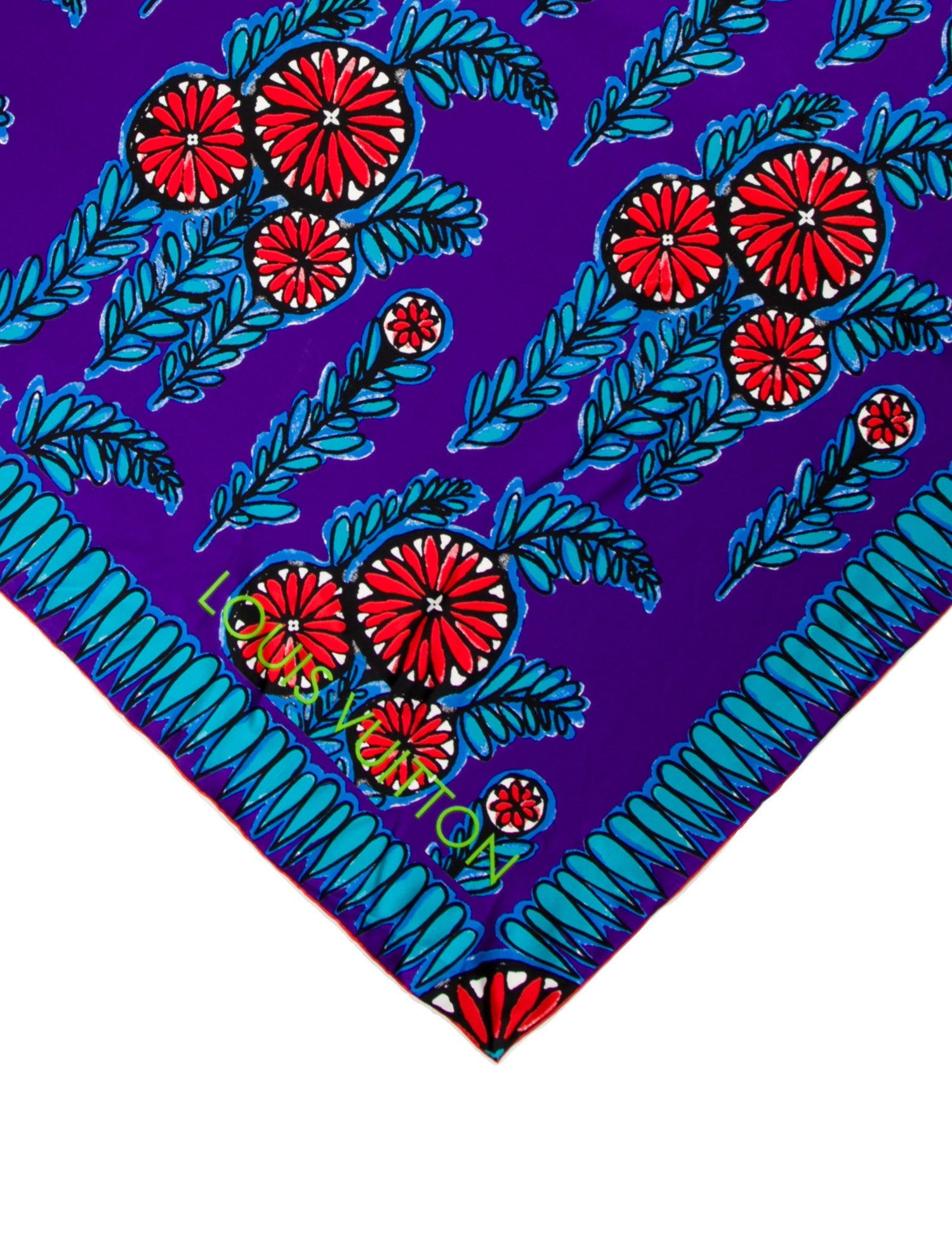 Louis Vuitton Floral Print Square Silk Scarf