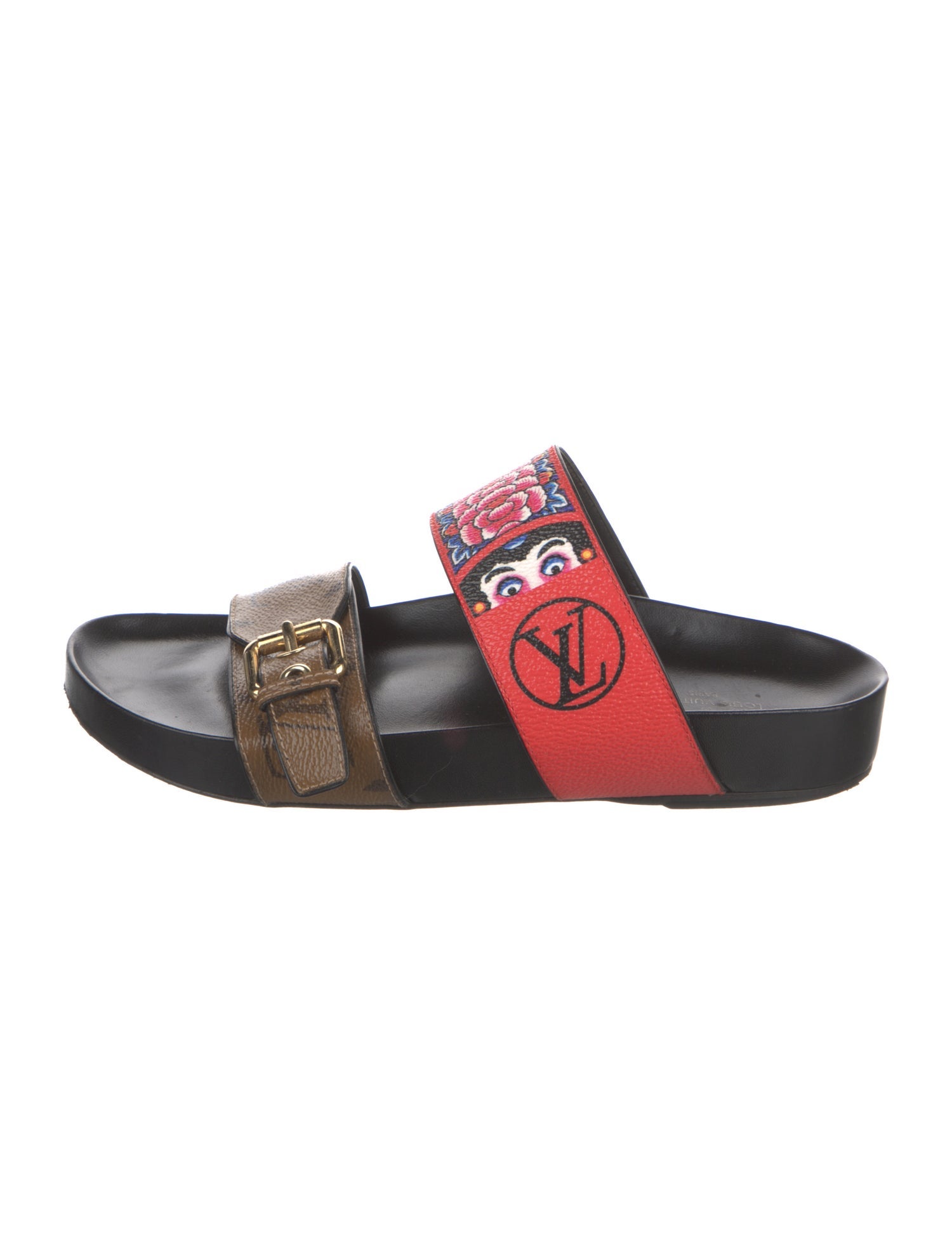 Louis Vuitton Leather Printed Slides