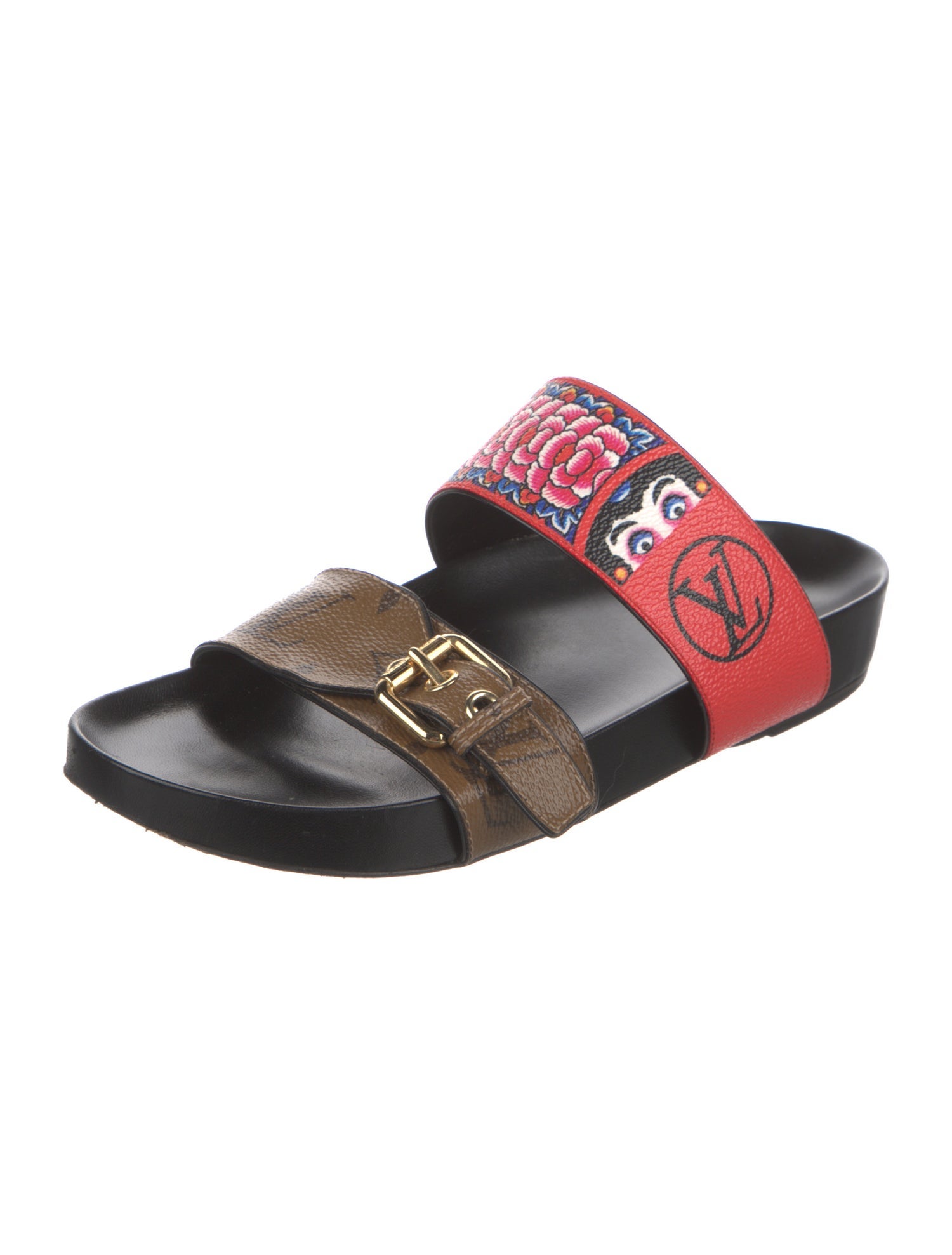 Louis Vuitton Leather Printed Slides
