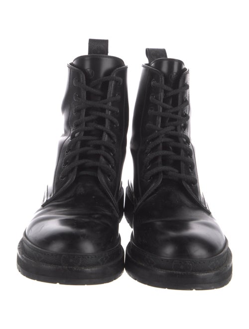 Louis Vuitton Monogram Eclipse Leather Combat Boots