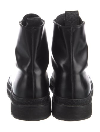 Louis Vuitton Monogram Eclipse Leather Combat Boots