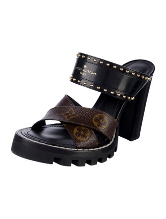 Louis Vuitton LV Monogram Studded Accents Slides