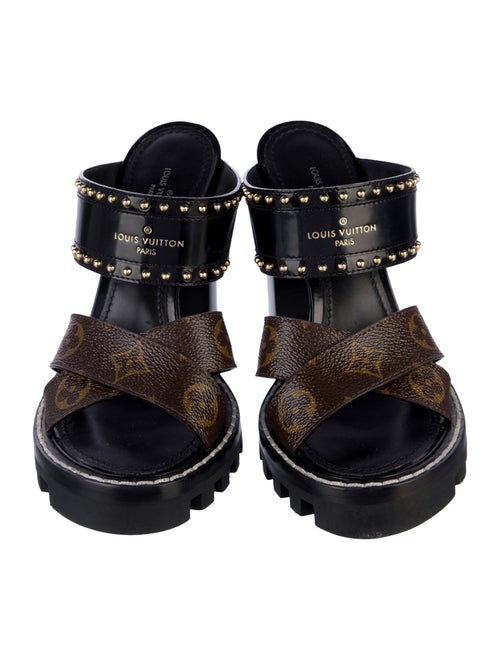 Louis Vuitton LV Monogram Studded Accents Slides