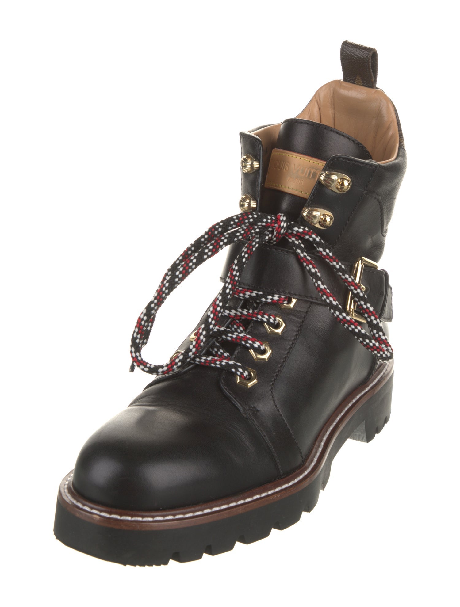 Louis Vuitton LV Monogram Leather Combat Boots