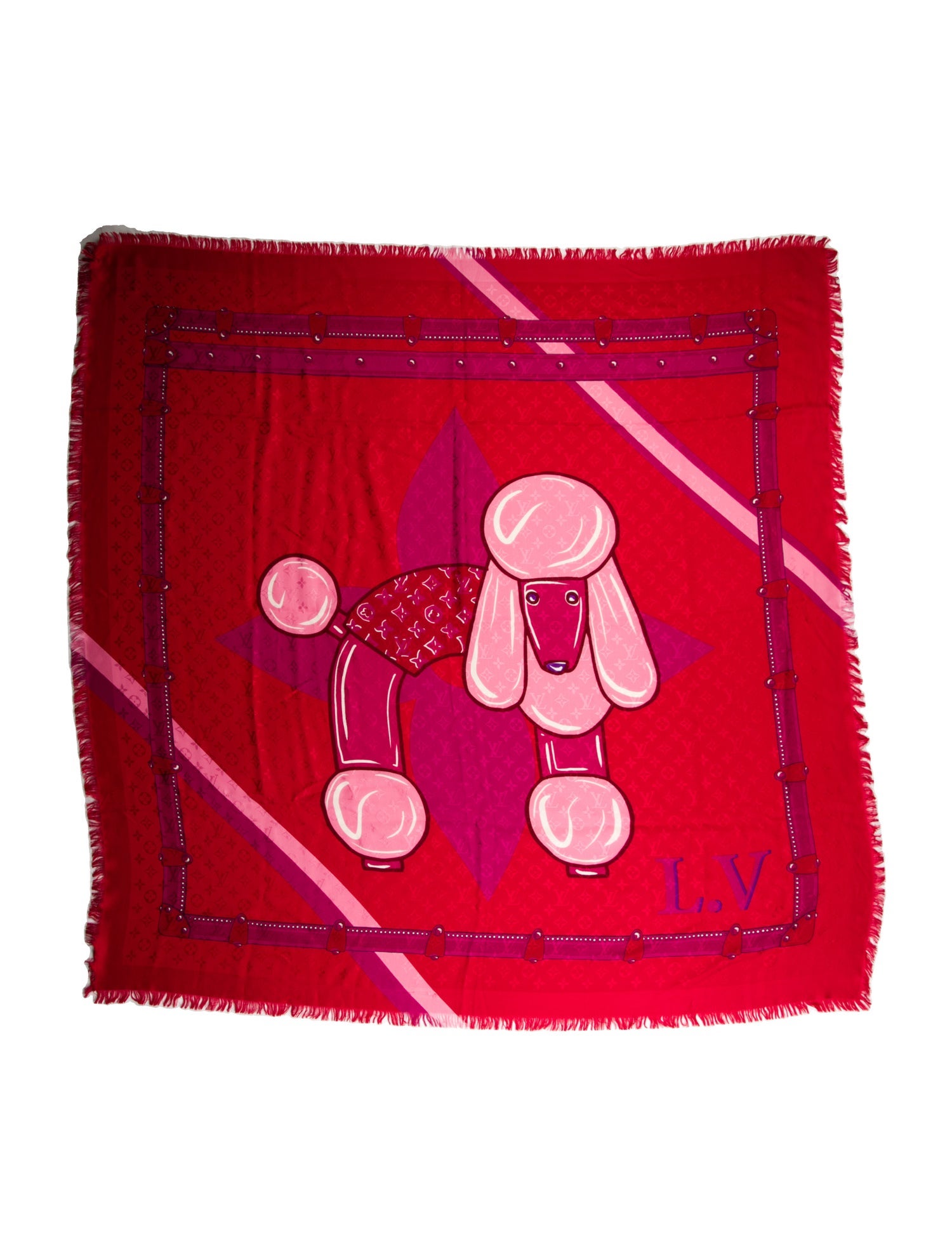 Louis Vuitton Poodle Animalle Silk Shawl