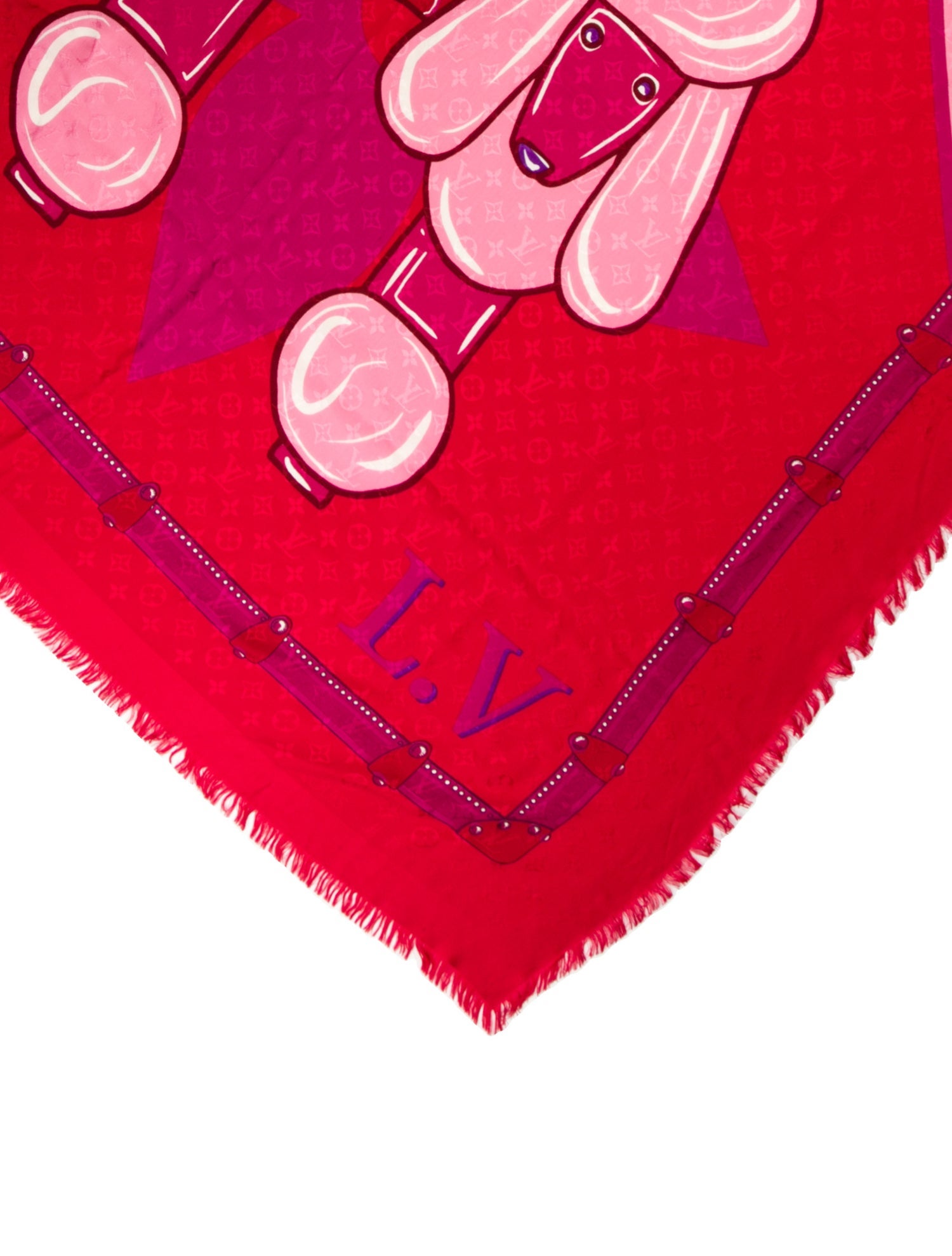 Louis Vuitton Poodle Animalle Silk Shawl